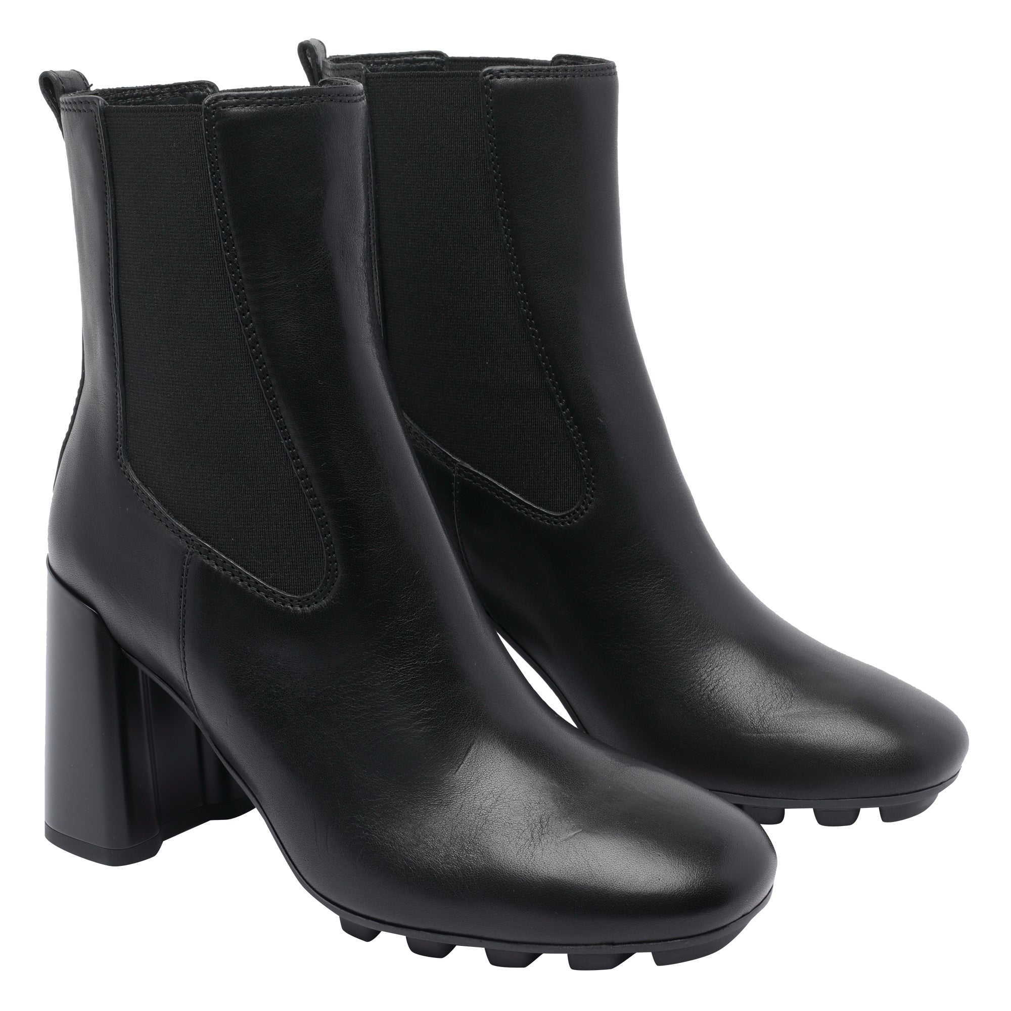 Hogan Boots Black Leather/rubber Sole