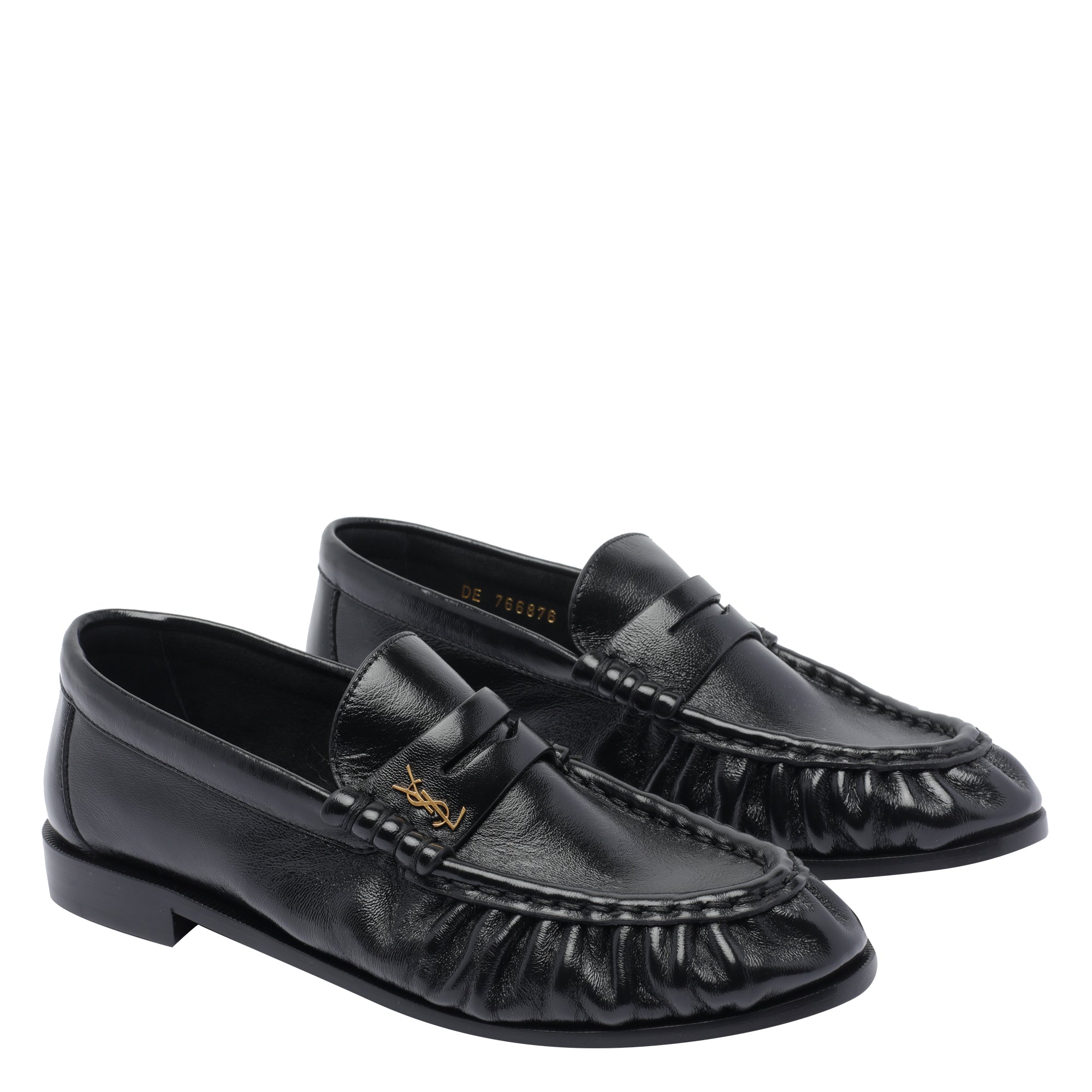 Saint Laurent Flat Shoes Black Leather/leather Sole