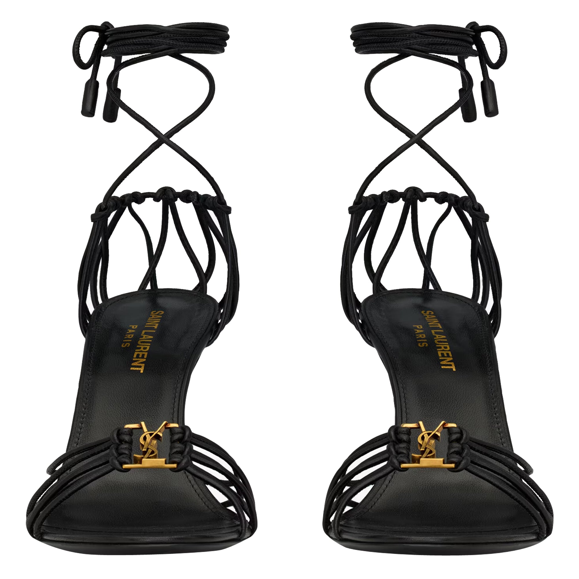 Saint Laurent Sandals Black Leather/leather Sole