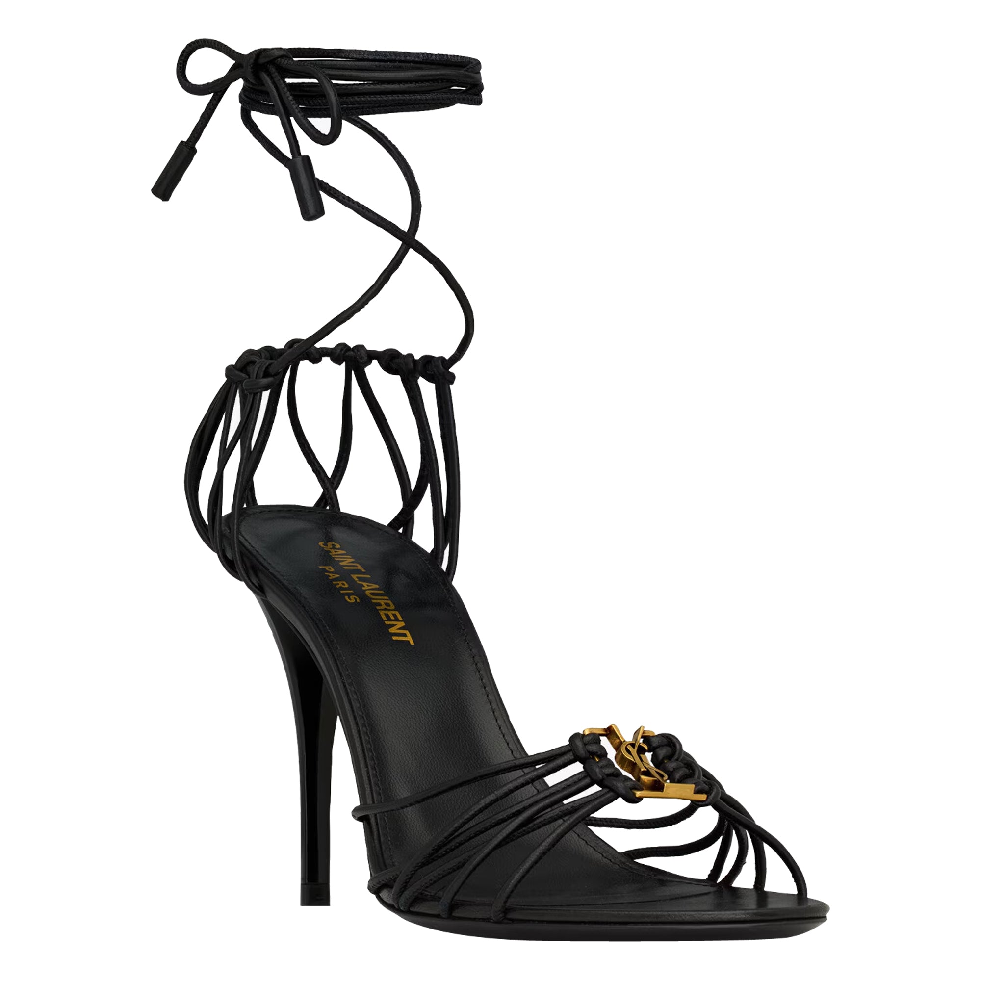 Saint Laurent Sandals Black Leather/leather Sole