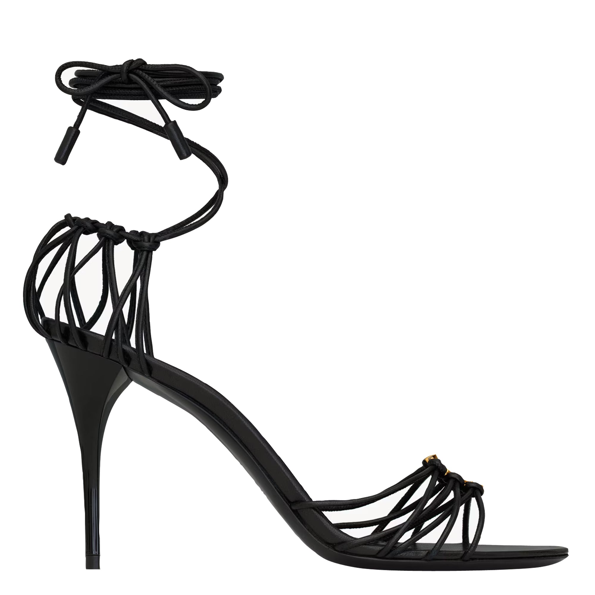 Saint Laurent Sandals Black Leather/leather Sole