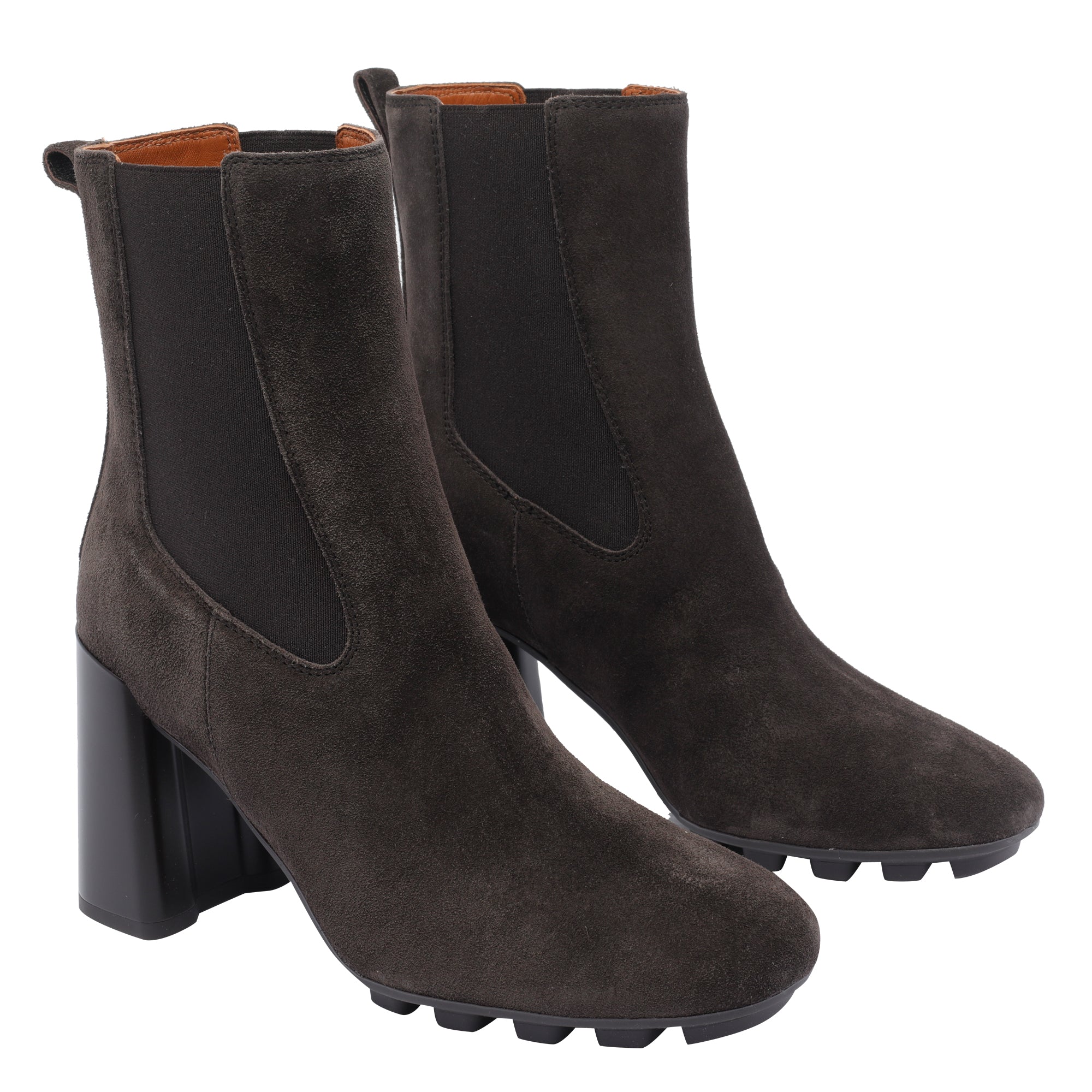 Hogan Boots Brown Suede Leather/rubber Sole