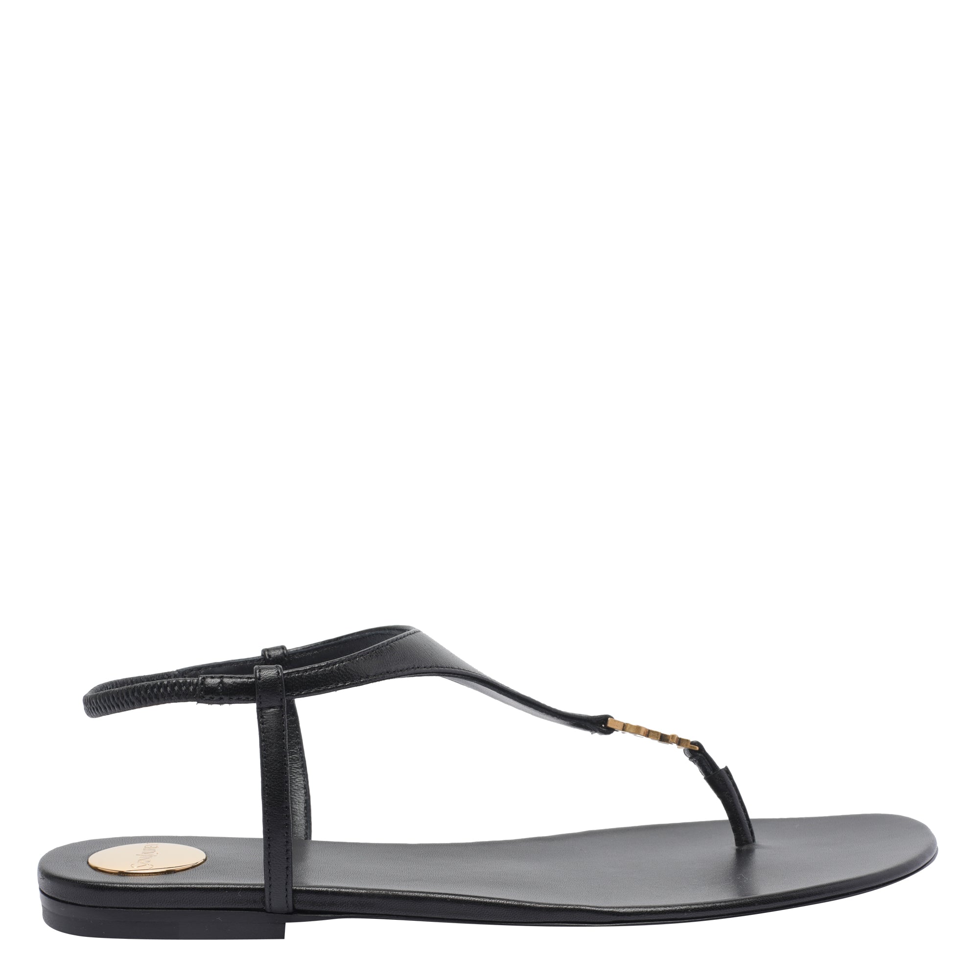 Saint Laurent Sandals Black Leather/leather Sole