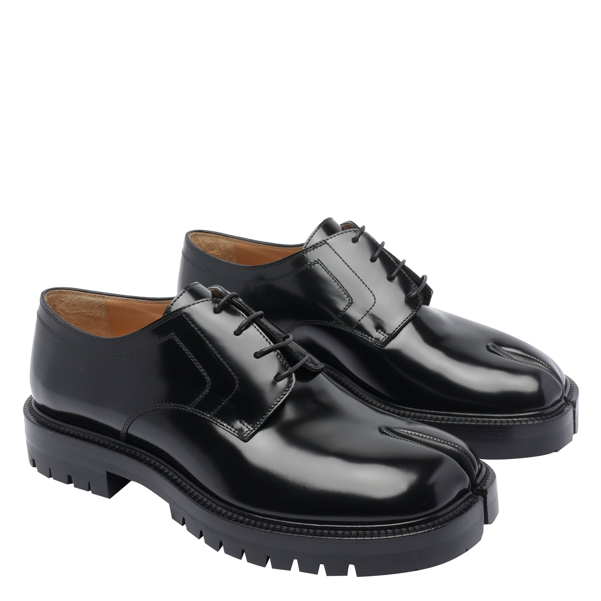 Maison Margiela Flat Shoes Black Leather/rubber Sole