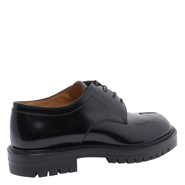 Maison Margiela Flat Shoes Black Leather/rubber Sole