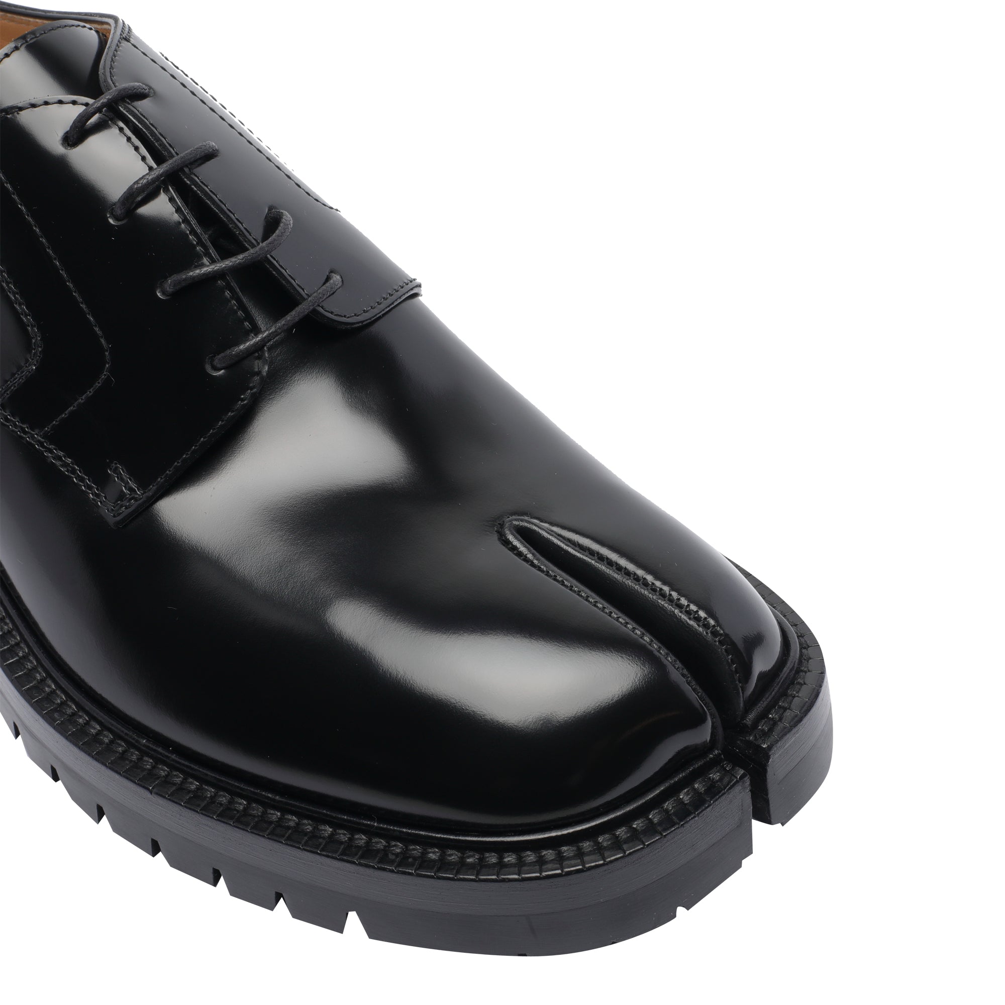 Maison Margiela Flat Shoes Black Leather/rubber Sole