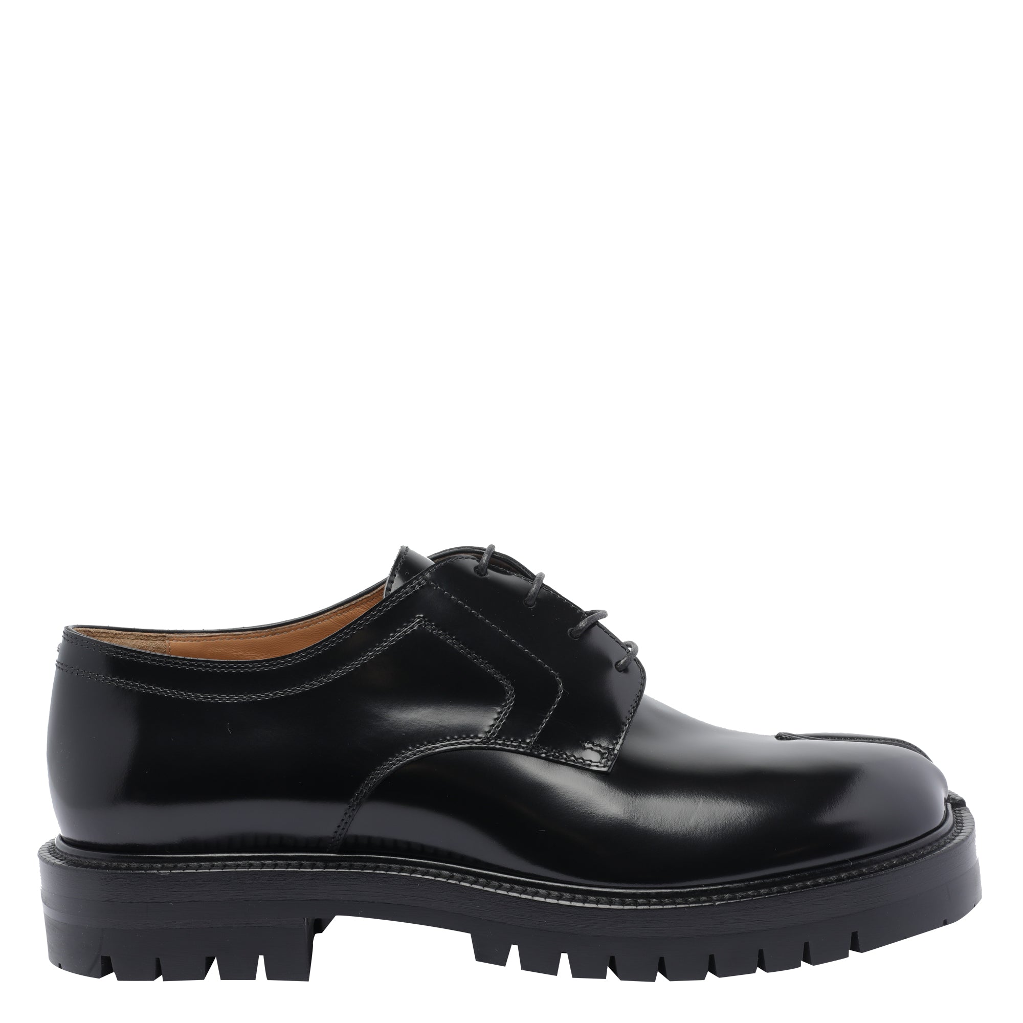 Maison Margiela Flat Shoes Black Leather/rubber Sole