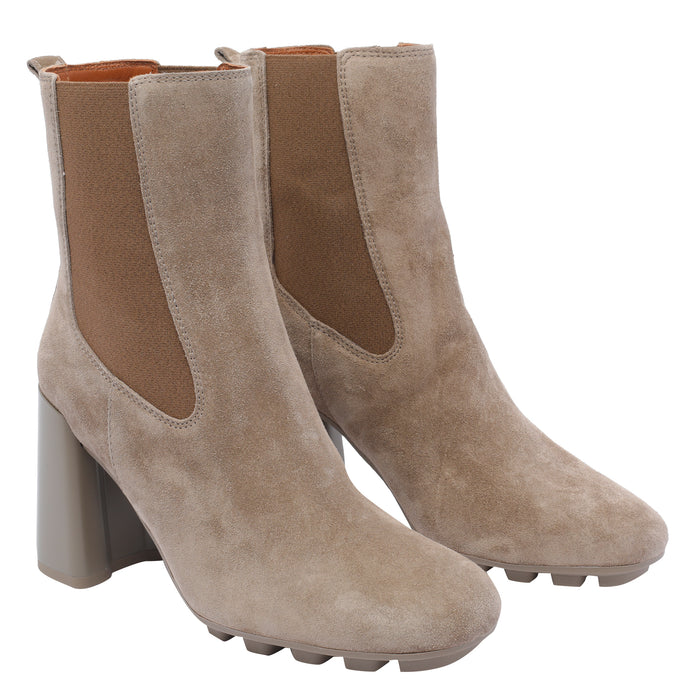 Hogan Boots Brown Suede Leather/rubber Sole