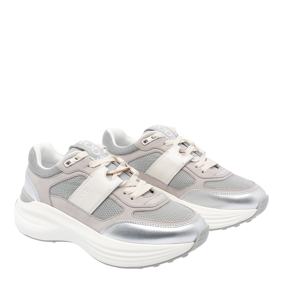 Tods Sneakers Grey Fabric+leather/rubber Sole