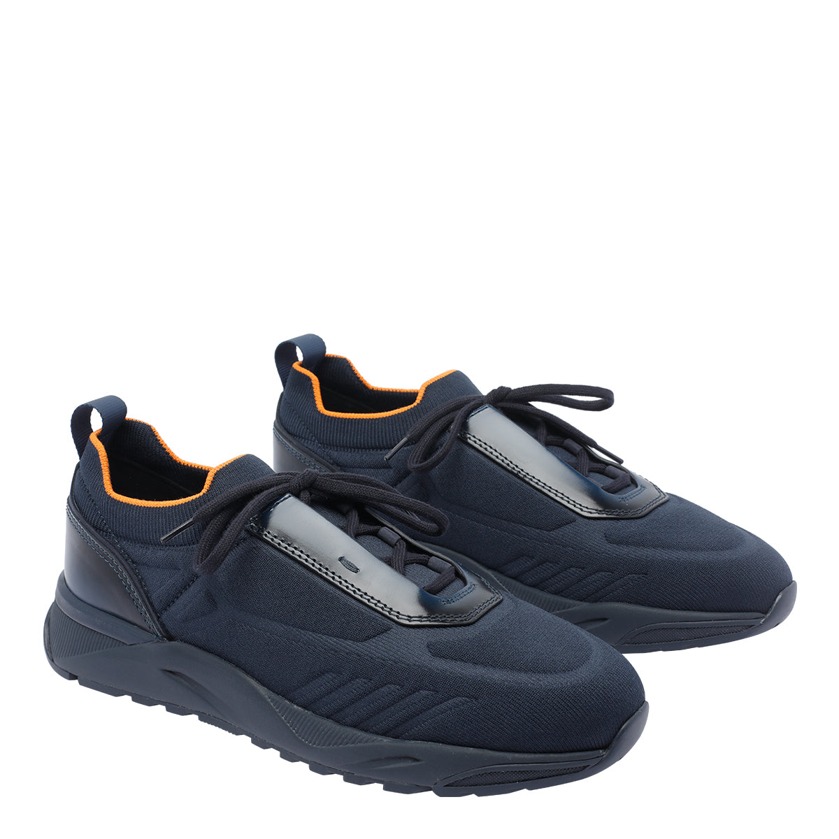 Santoni Sneakers Blue Fabric+leather/rubber Sole