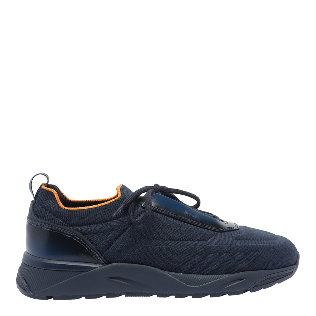 Santoni Sneakers Blue Fabric+leather/rubber Sole
