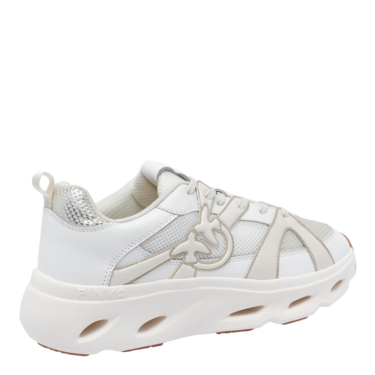 Pinko Sneakers White Fabric+leather/rubber Sole