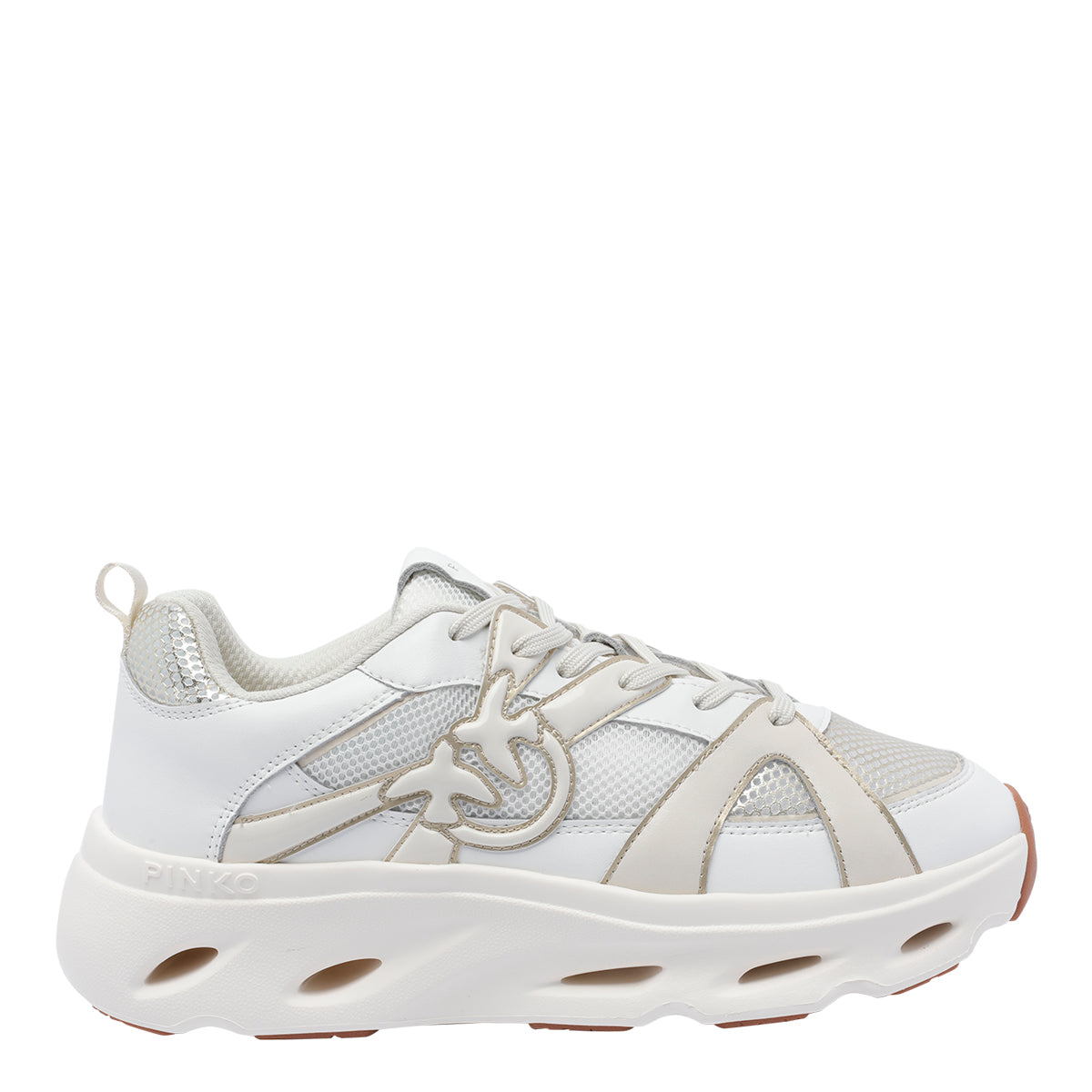 Pinko Sneakers White Fabric+leather/rubber Sole