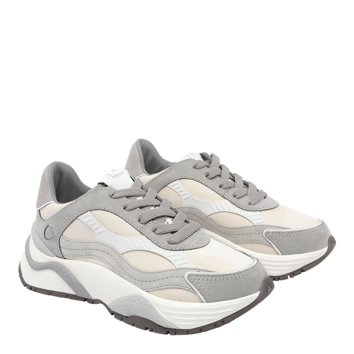 Philippe Model Sneakers Grey Leather/rubber Sole