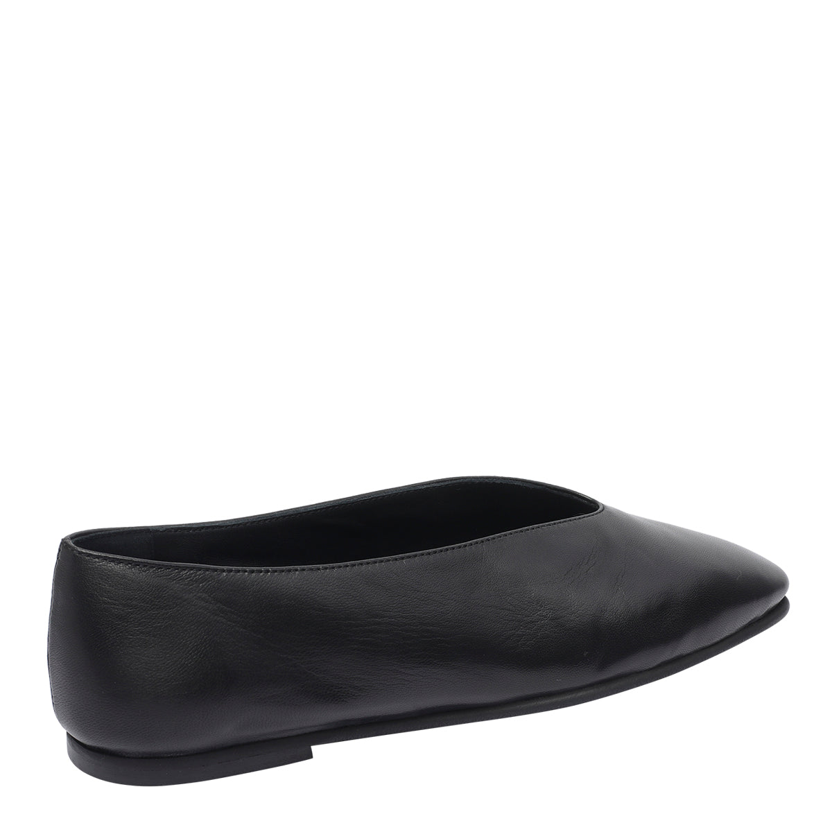 Poeve Flat Shoes Black Leather/leather Sole