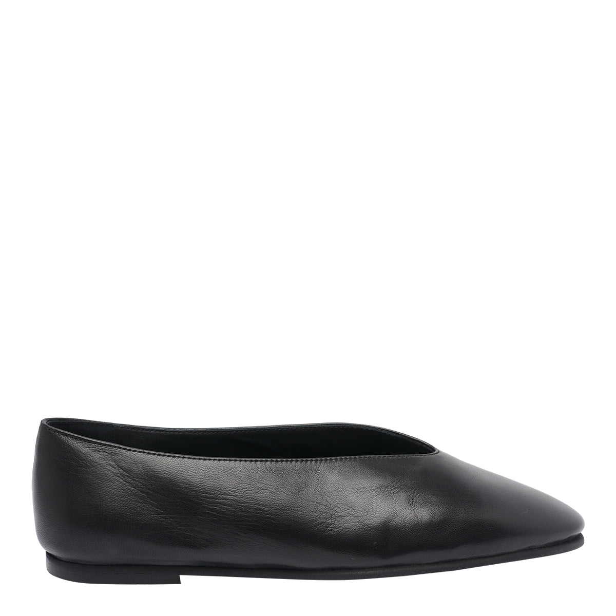 Poeve Flat Shoes Black Leather/leather Sole