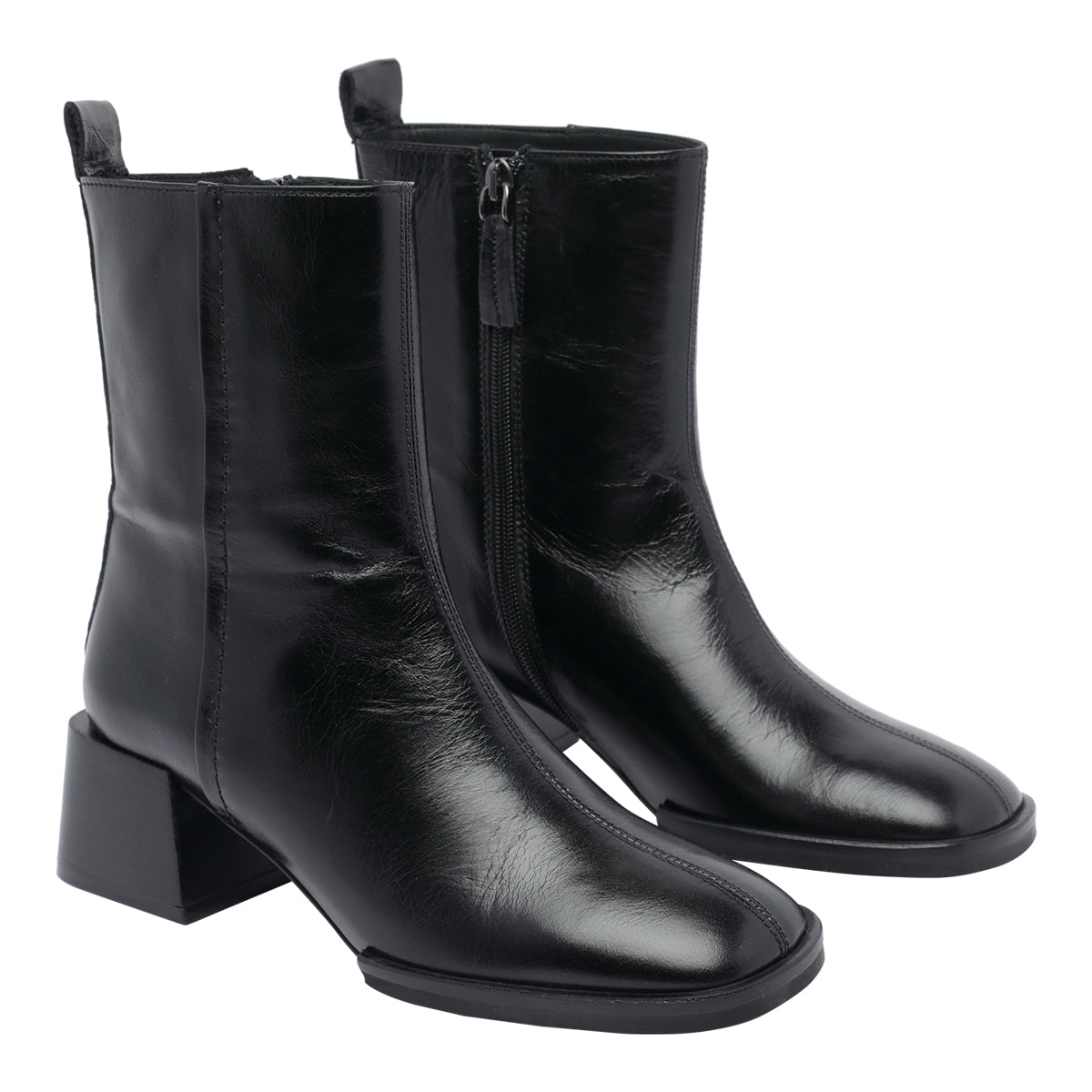 POEVE Boots Black Leather/leather Sole