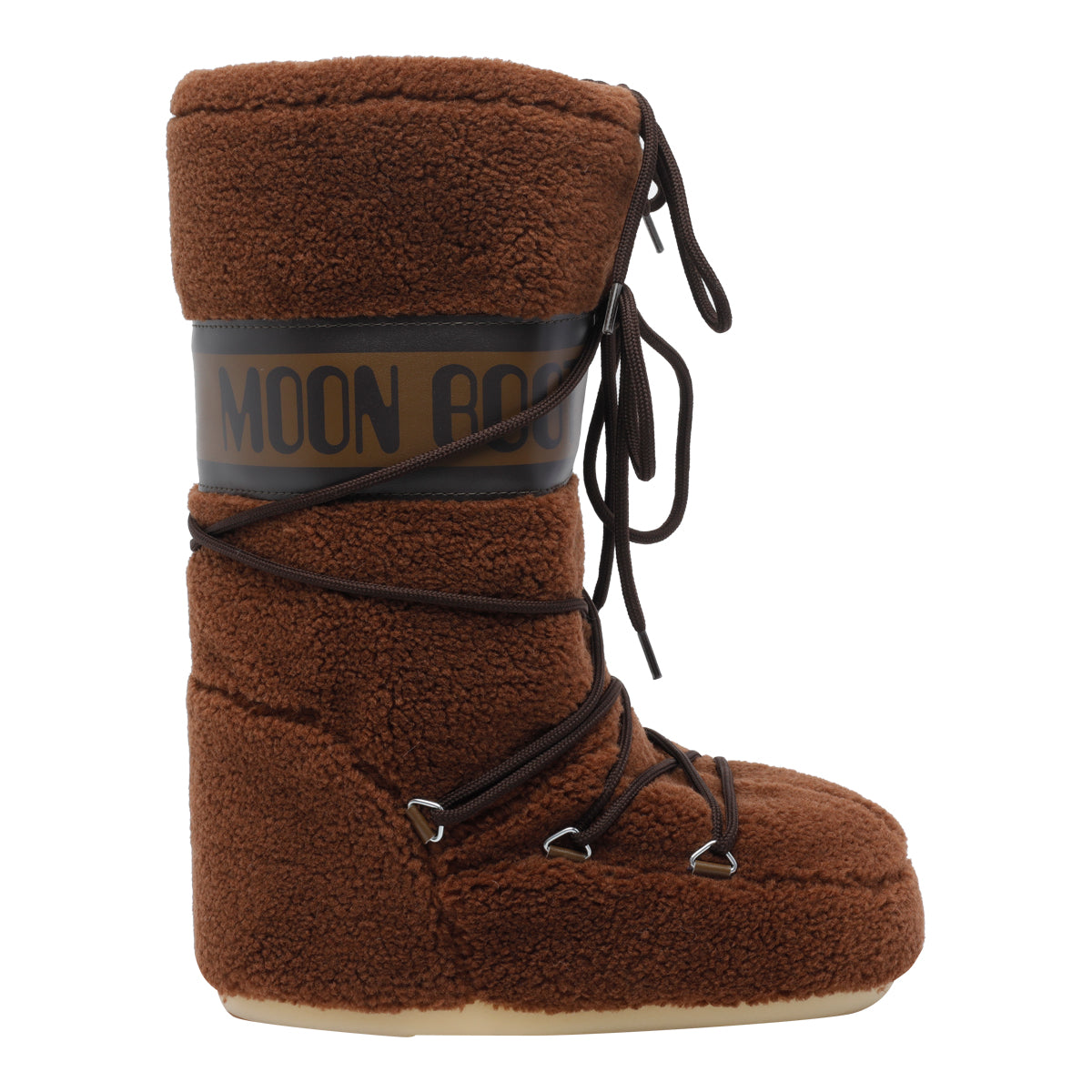 Moon Boot Brown Faux Fur/rubber Sole