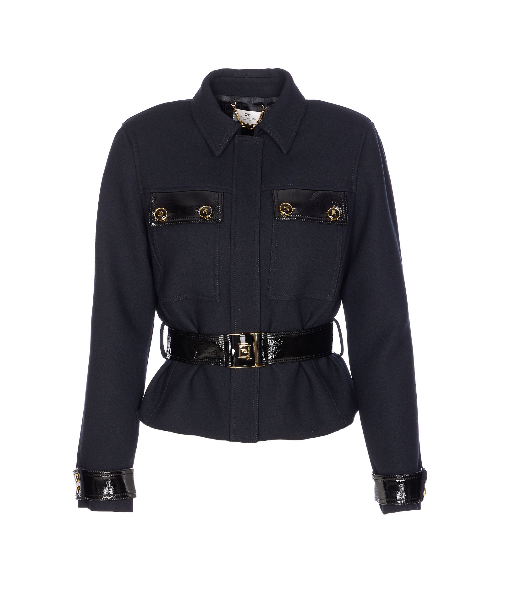 Elisabetta Franchi Coats Black Polyester