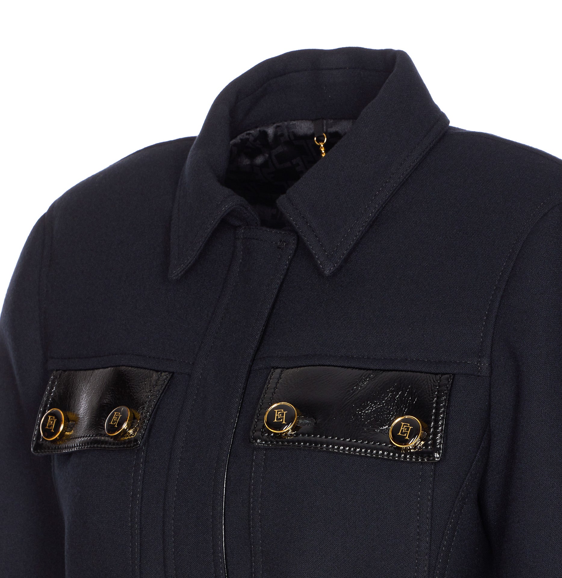 Elisabetta Franchi Coats Black Polyester