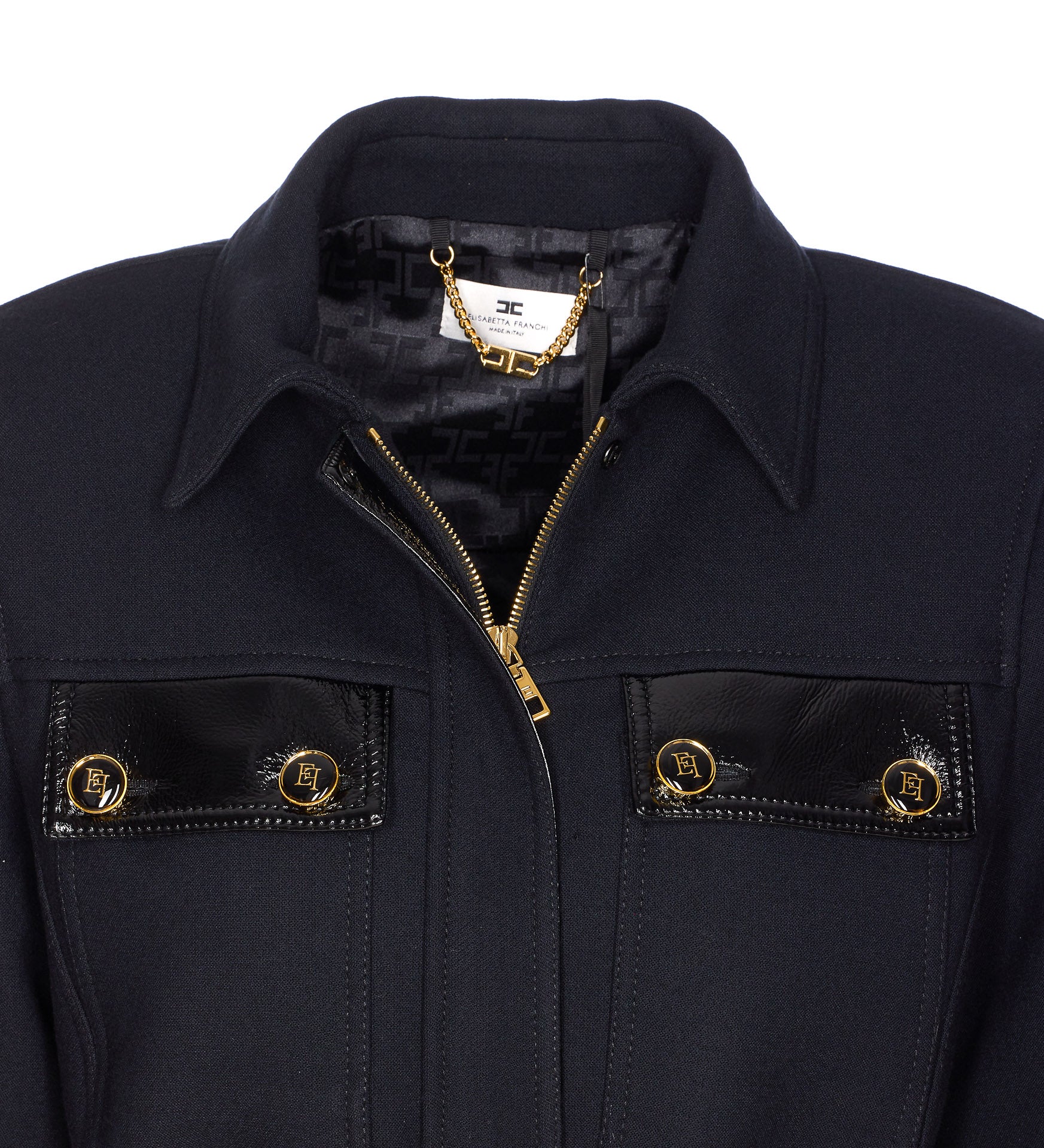 Elisabetta Franchi Coats Black Polyester