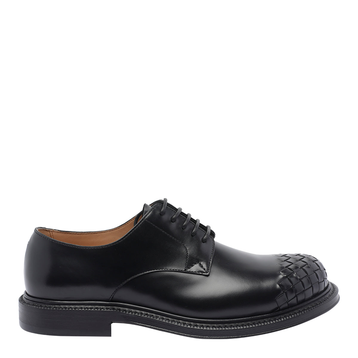Bottega Veneta Flat Shoes Black Calf Leather/leather Sole