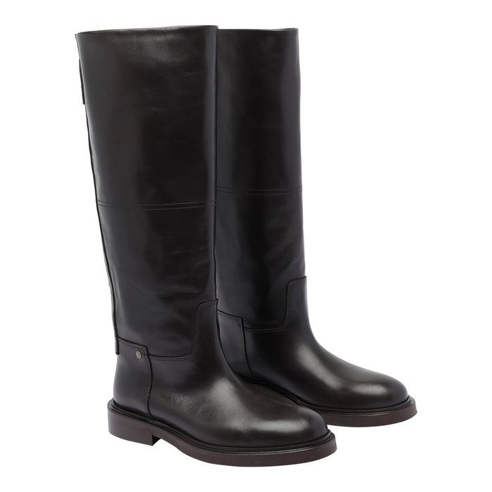 Poeve Boots Brown Calf Leather/rubber Sole