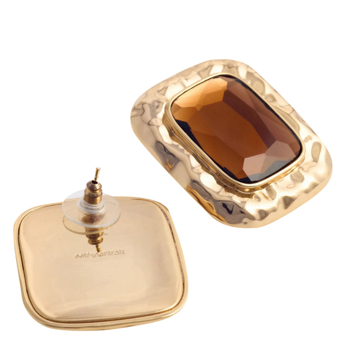Self Portrait Bijoux Gold Brass With Glass Stone