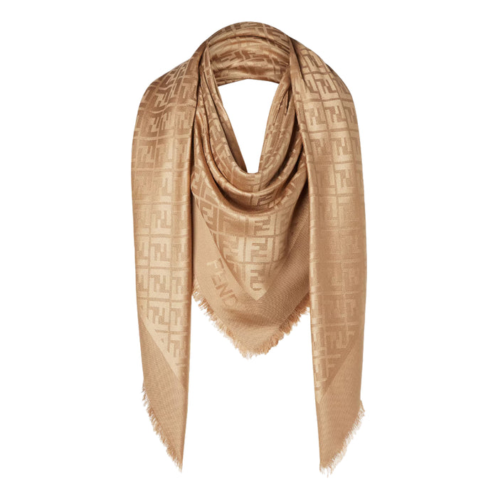 Fendi Scarfs Brown Silk/wool