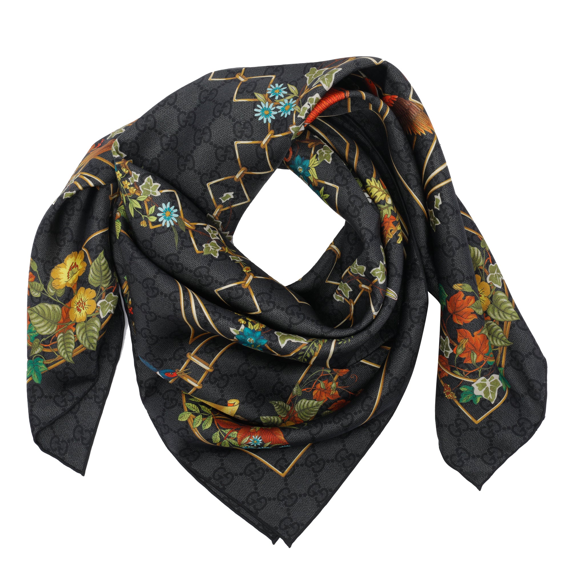 Gucci Scarfs Black Silk