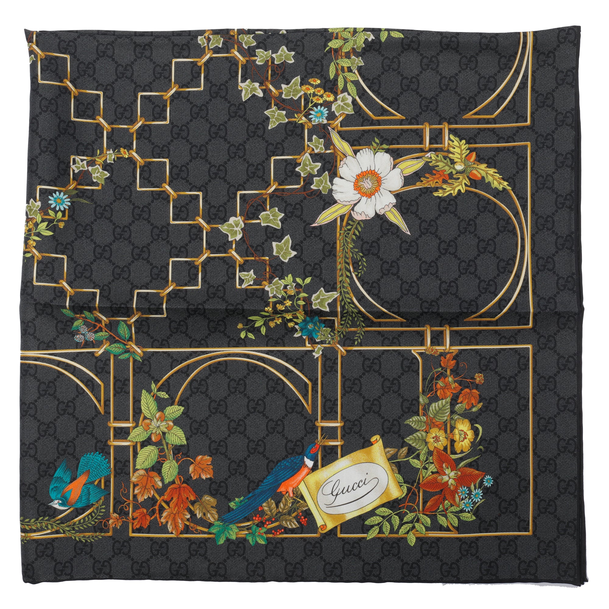 Gucci Scarfs Black Silk