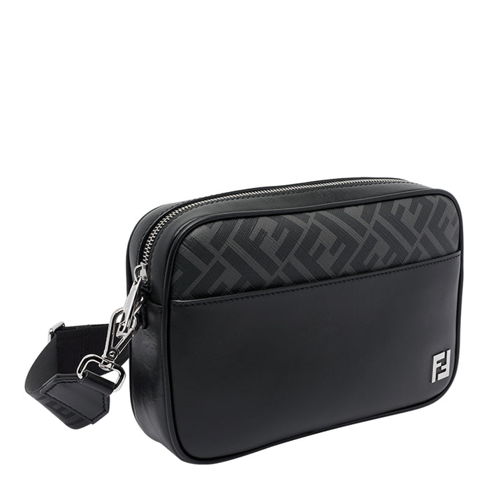 Fendi Bags Black Calf Leather Canvas Ff