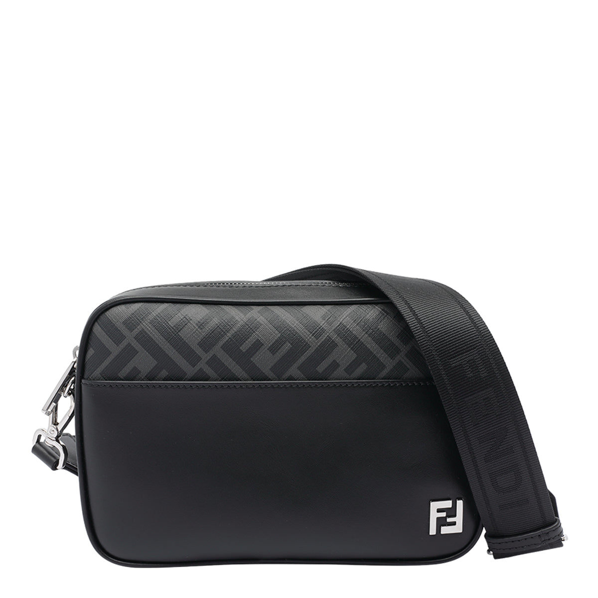 Fendi Bags Black Calf Leather Canvas Ff