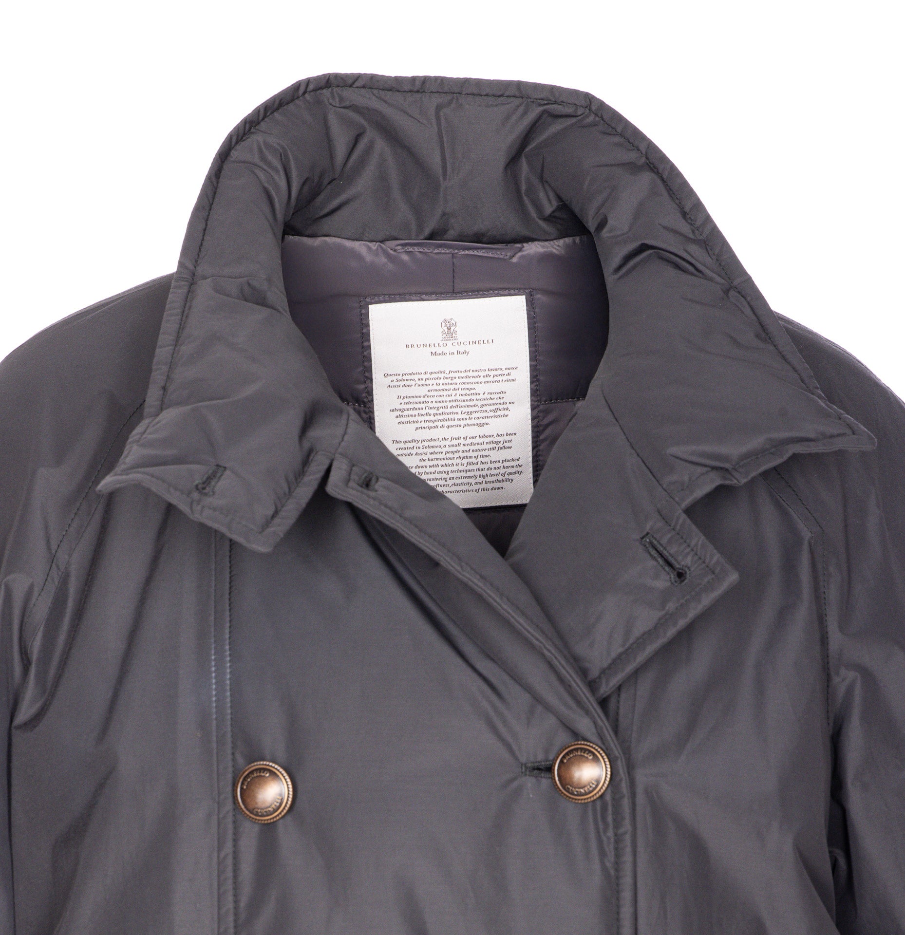 Brunello Cucinelli Coats Grey Polyester