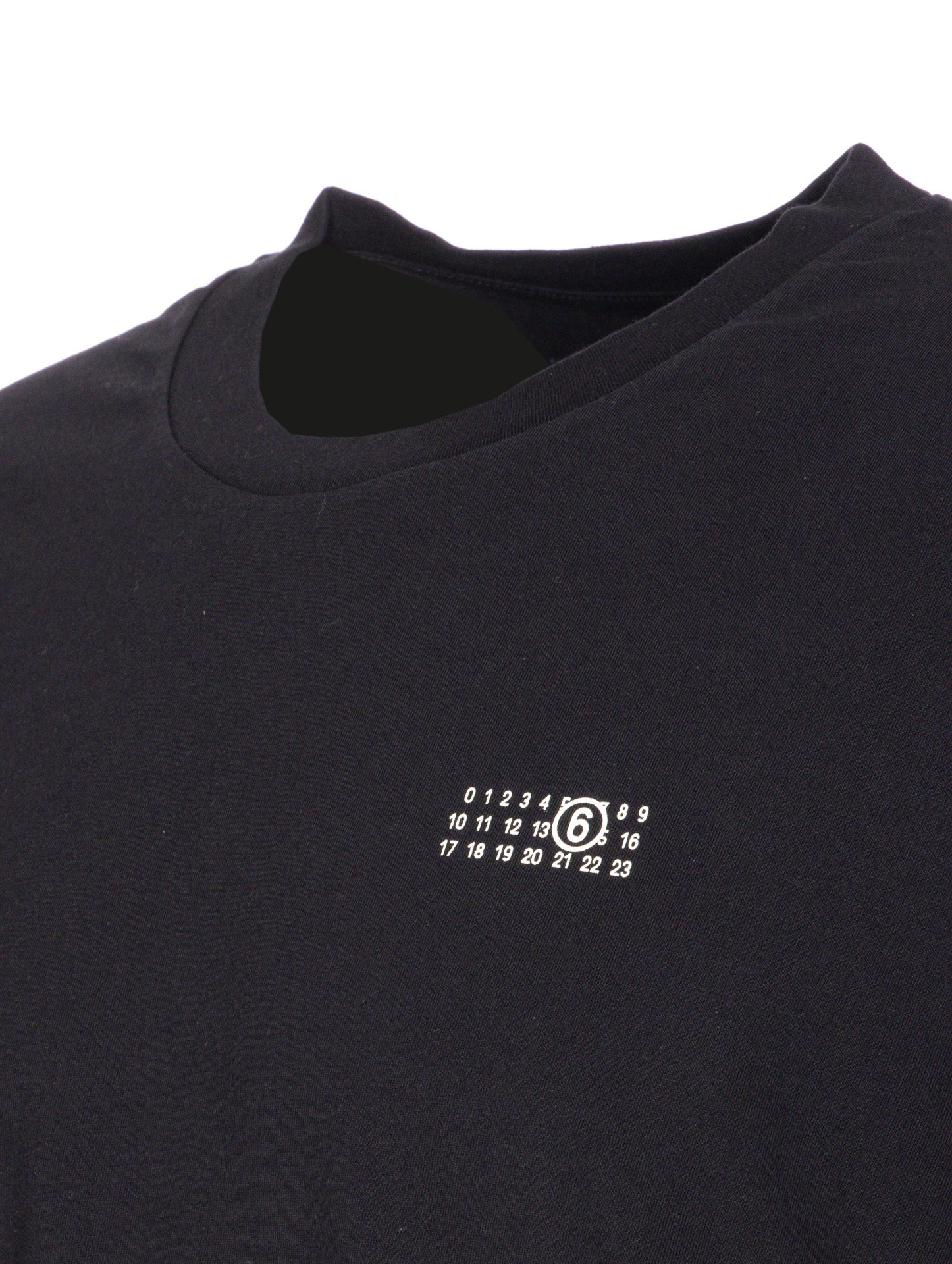 Mm6 Maison Margiela T-Shirts And Polos Black Cotton
