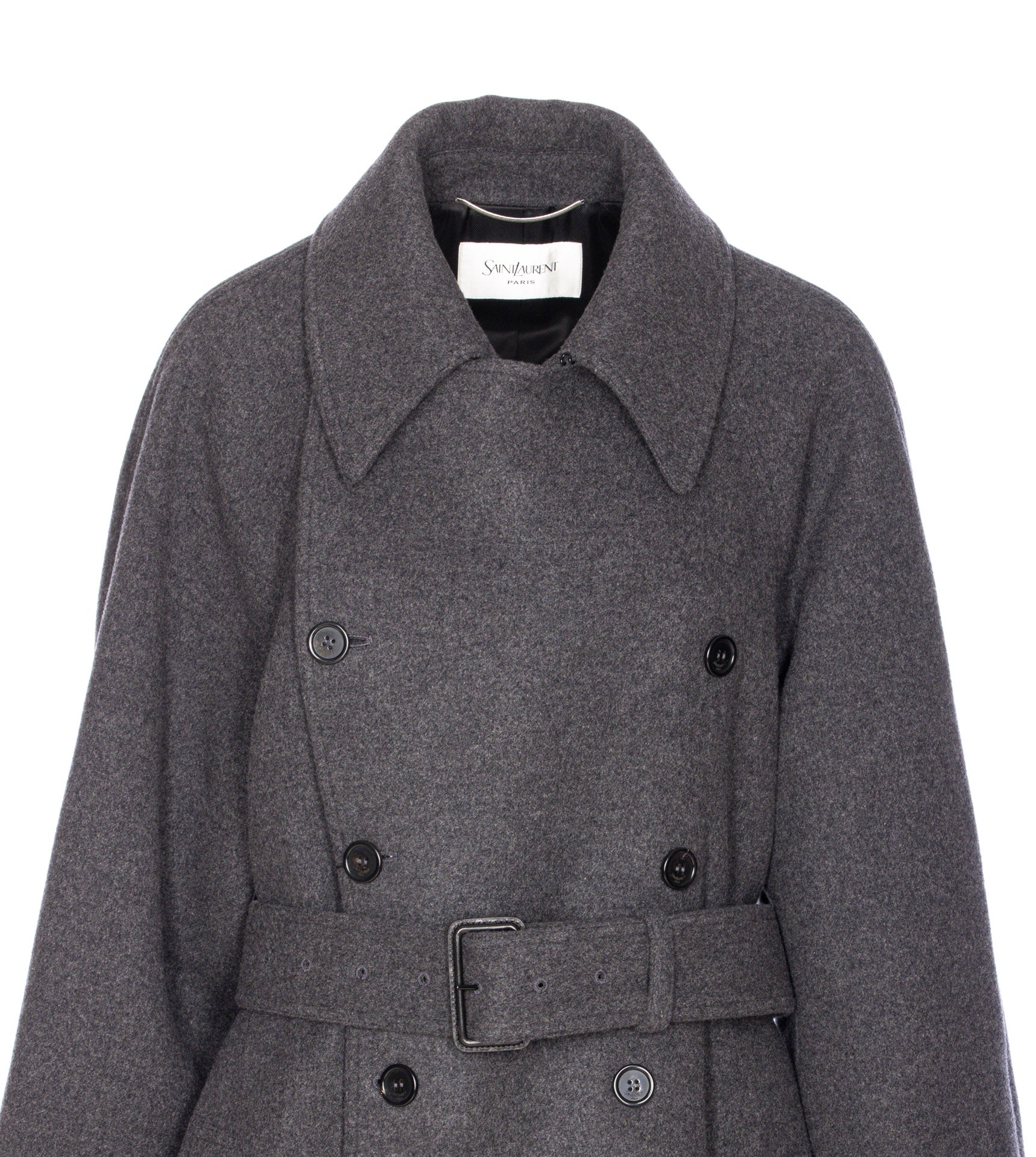 Saint Laurent Coats Grey Cashmere