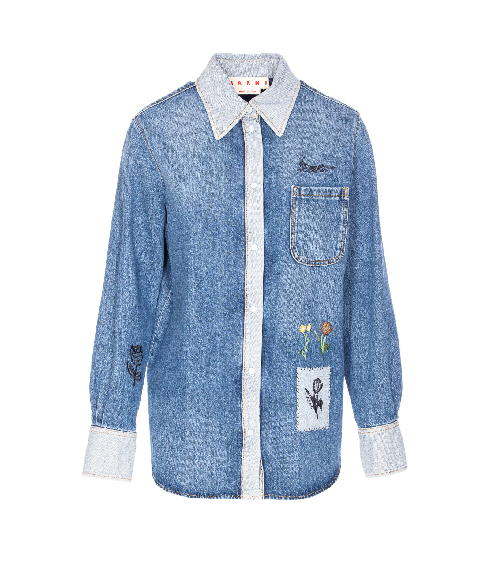 Marni Shirts Blue Cotton