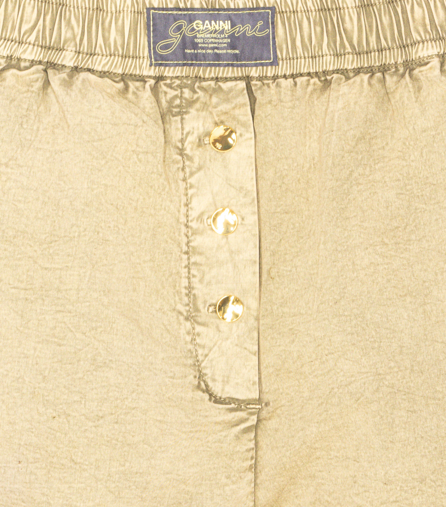 Ganni Shorts Green Organic Cotton