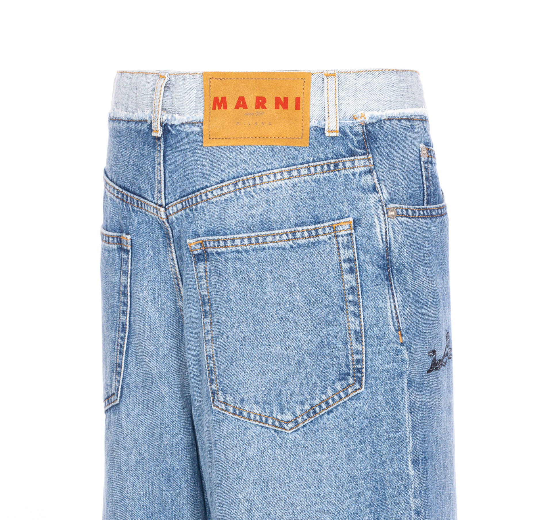 Marni Trousers Blue Cotton