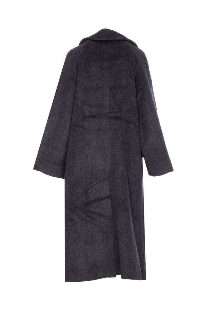 Ganni Coats Grey Recycled Wool