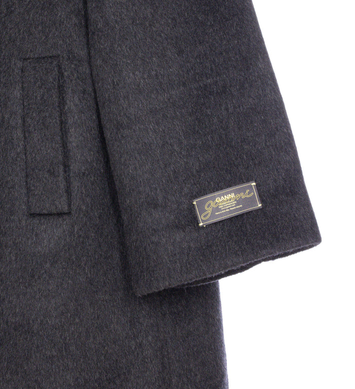 Ganni Coats Grey Recycled Wool