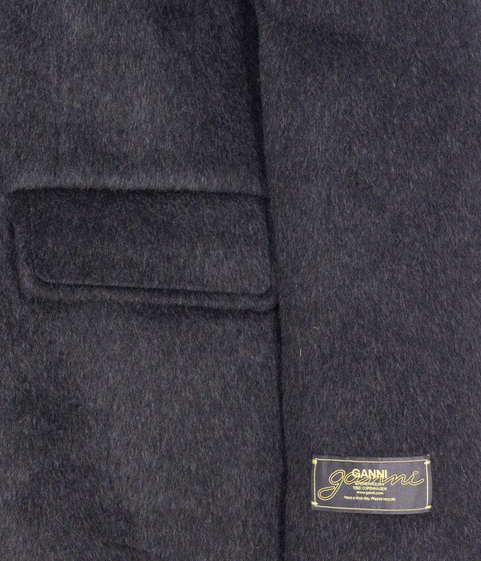 GANNI Jackets Grey Recycled Wool