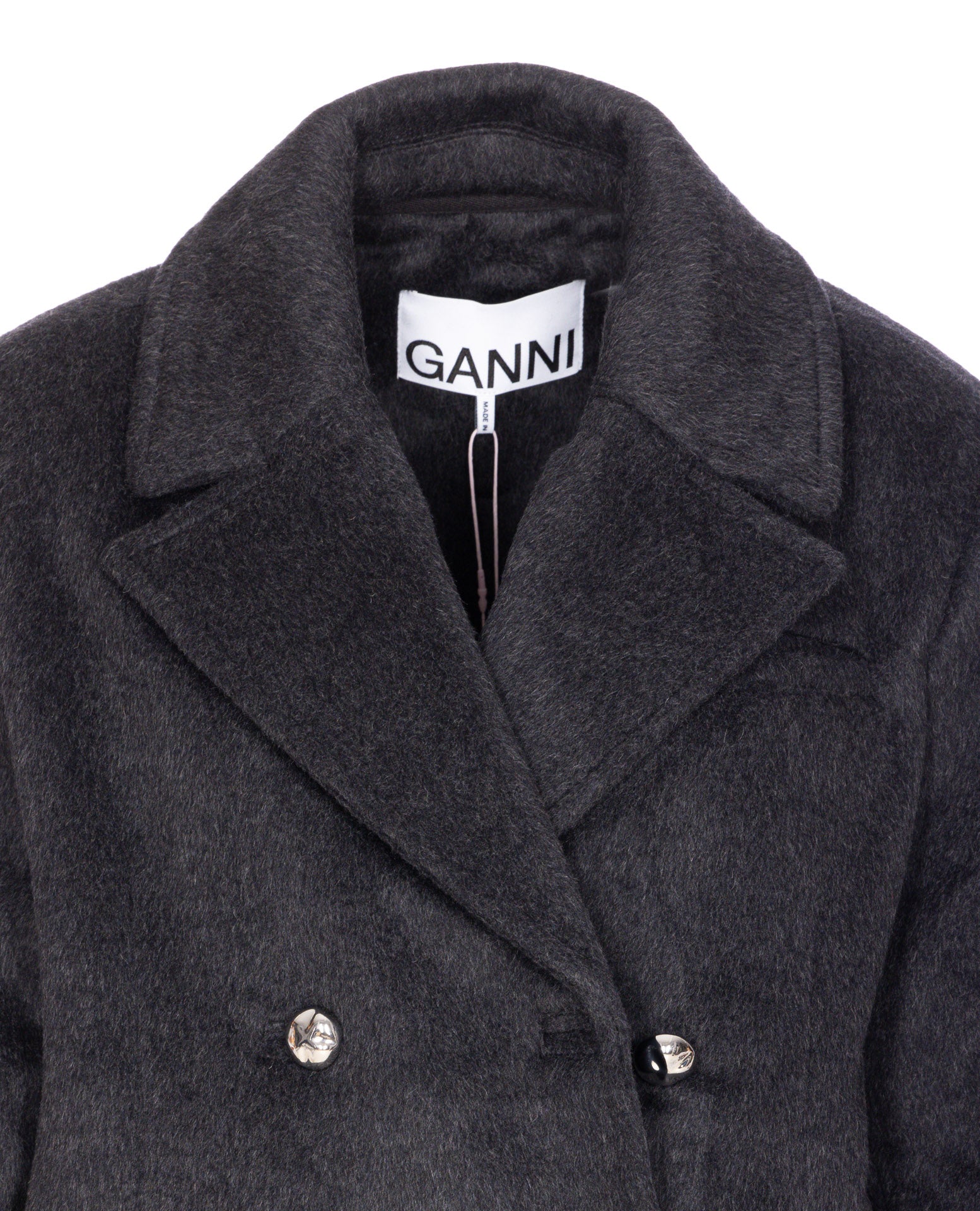 GANNI Jackets Grey Recycled Wool