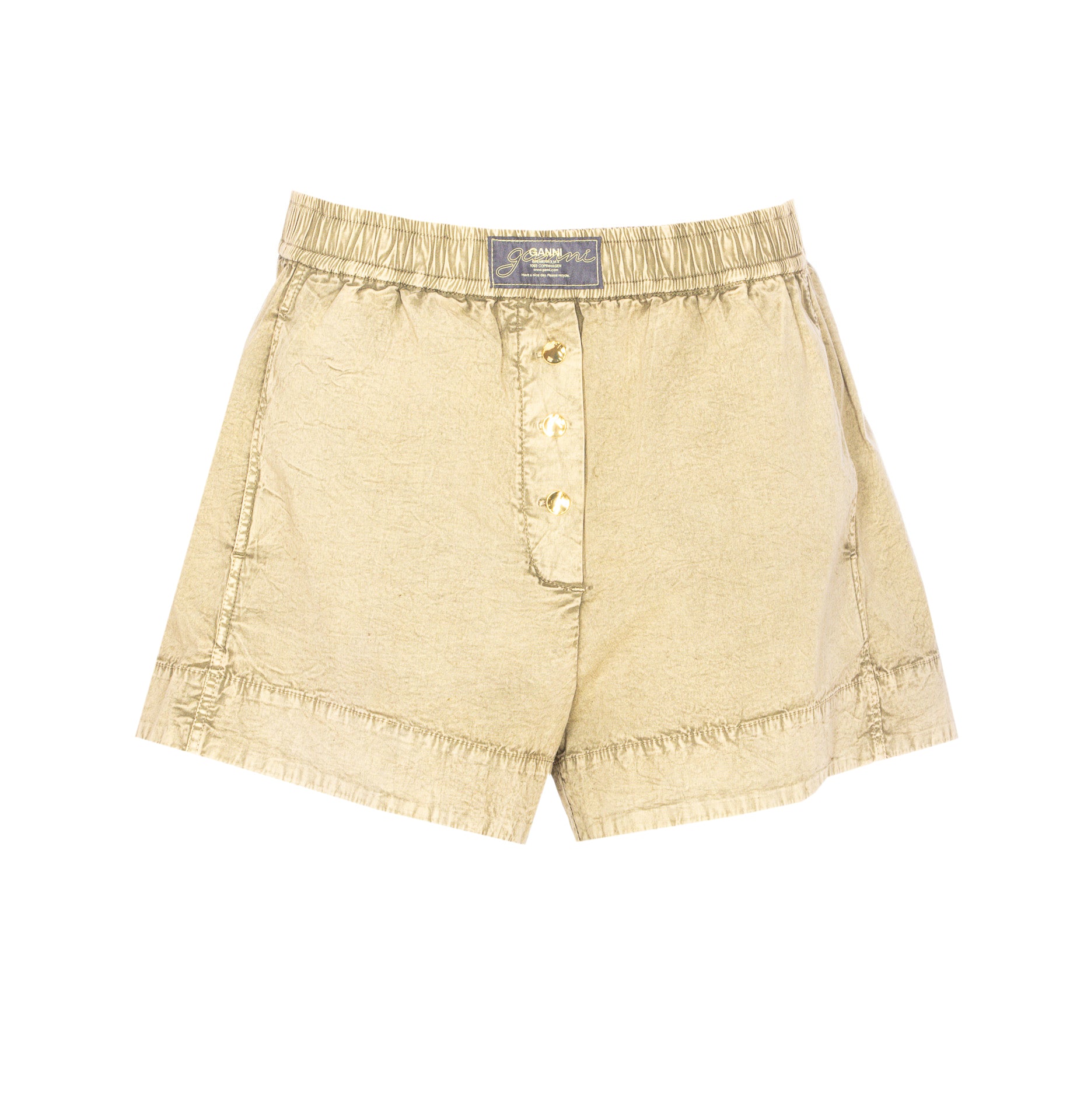 Ganni Shorts Green Organic Cotton