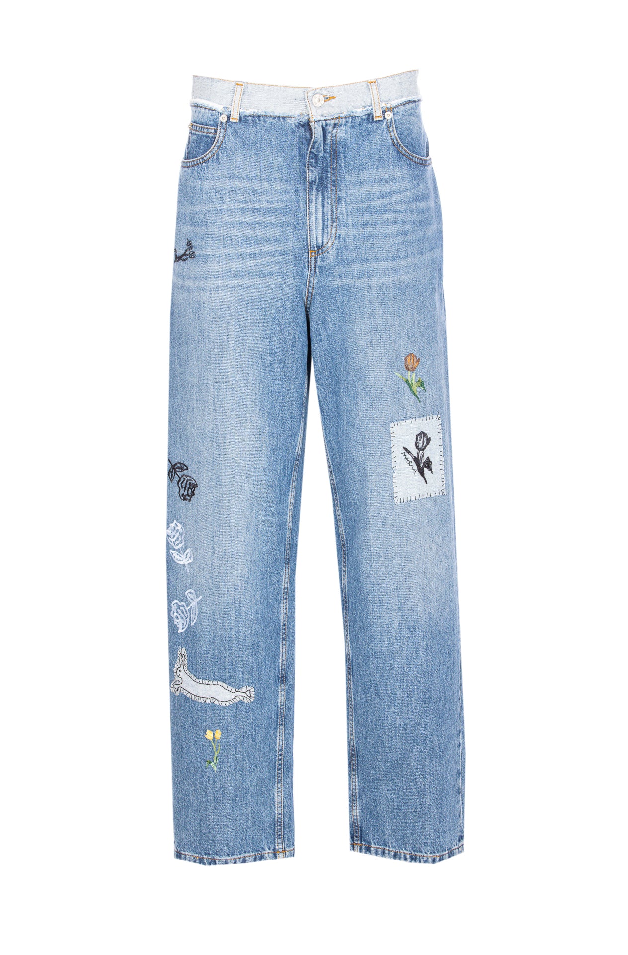 Marni Trousers Blue Cotton