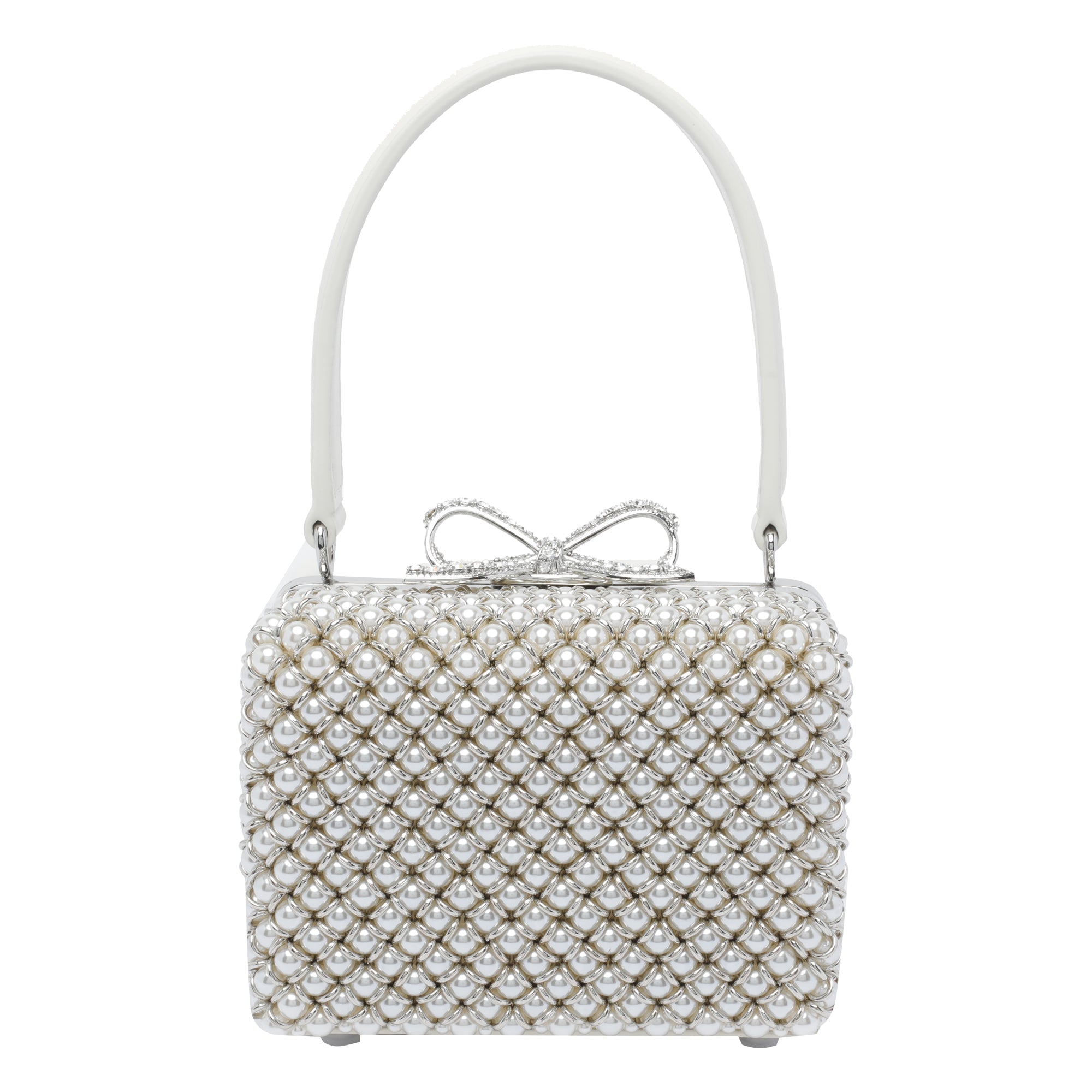 Self Portrait Bags White Fabric Crystal Metal