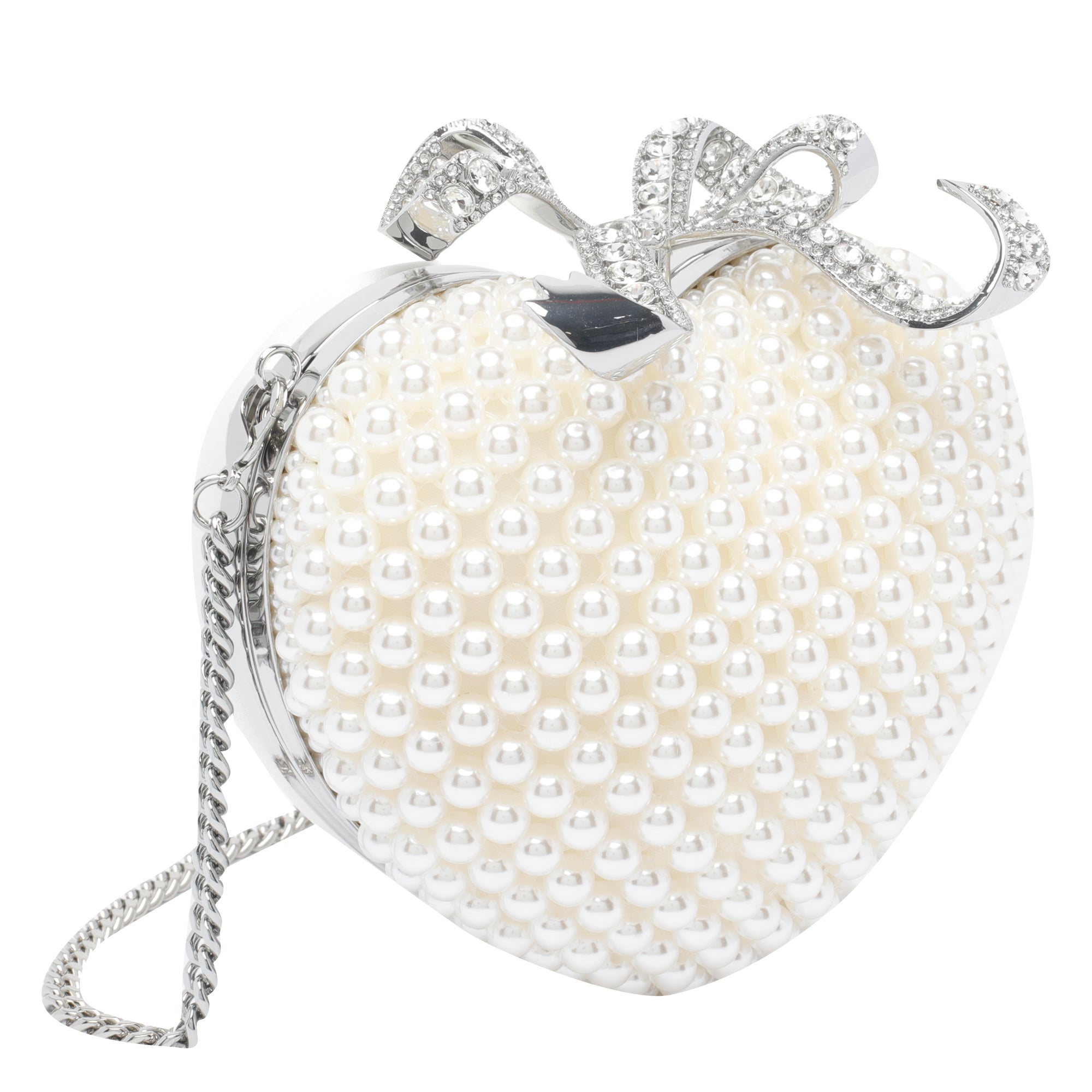 Self Portrait Bags White Fabric Crystal Metal