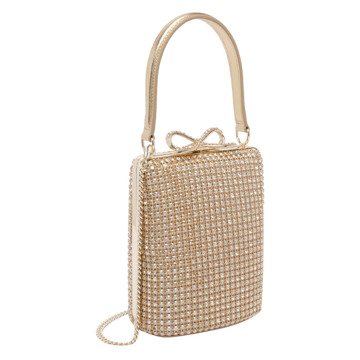 Self Portrait Bags Gold Fabric Crystal Metal