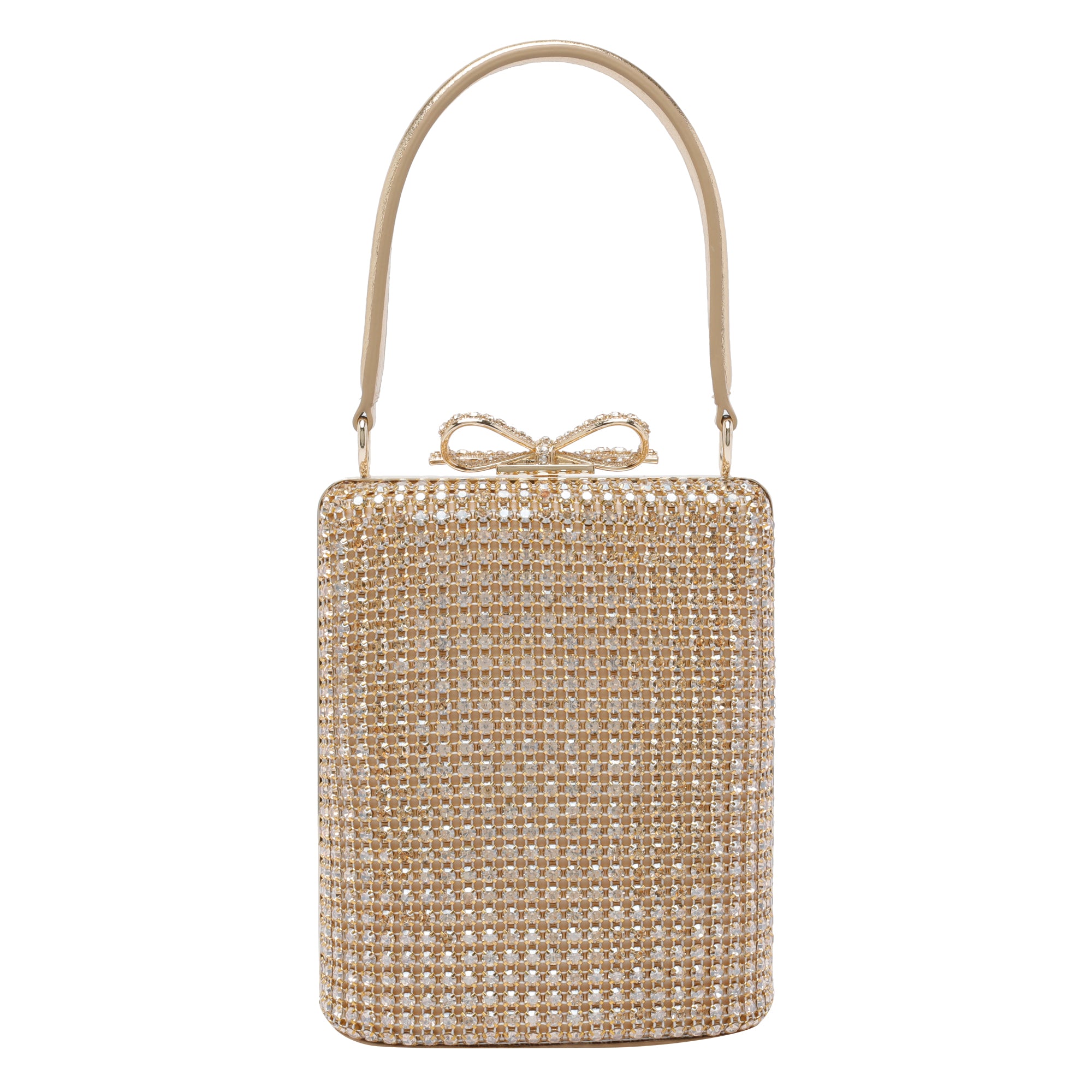 Self Portrait Bags Gold Fabric Crystal Metal