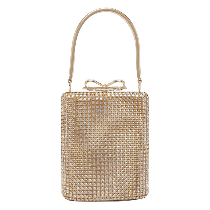 Self Portrait Bags Gold Fabric Crystal Metal